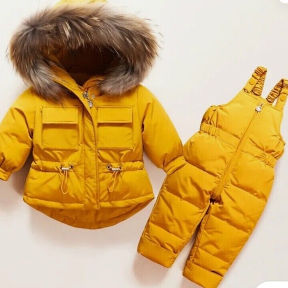 Yellow Winter Children's Snowsuit Set - Picture 1 of 16
